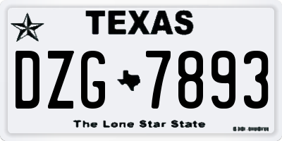 TX license plate DZG7893