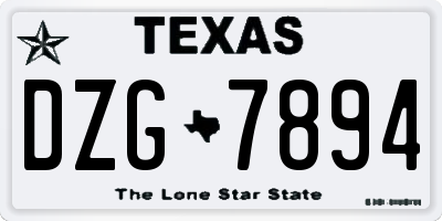 TX license plate DZG7894
