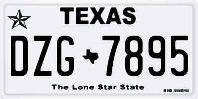 TX license plate DZG7895
