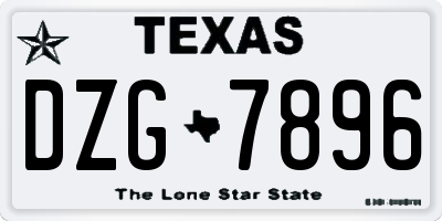 TX license plate DZG7896