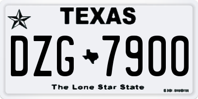 TX license plate DZG7900
