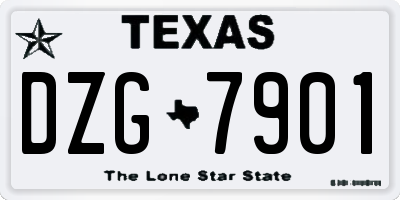 TX license plate DZG7901
