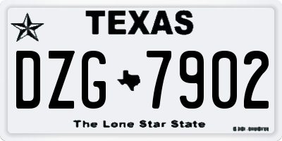 TX license plate DZG7902