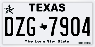 TX license plate DZG7904