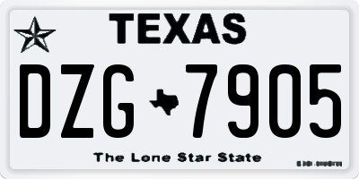 TX license plate DZG7905