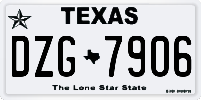 TX license plate DZG7906