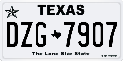 TX license plate DZG7907