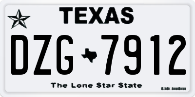 TX license plate DZG7912
