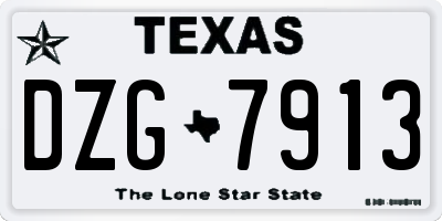 TX license plate DZG7913