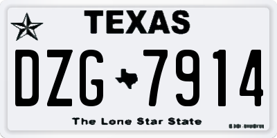 TX license plate DZG7914