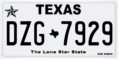 TX license plate DZG7929