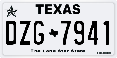 TX license plate DZG7941
