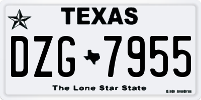 TX license plate DZG7955