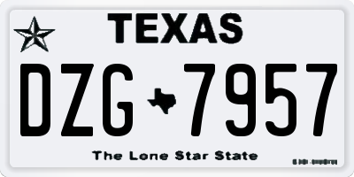 TX license plate DZG7957