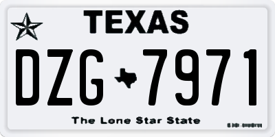 TX license plate DZG7971