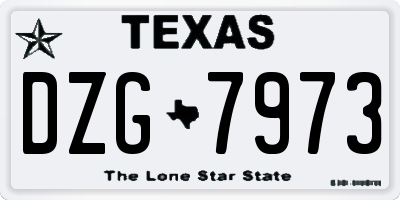 TX license plate DZG7973
