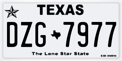 TX license plate DZG7977