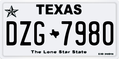 TX license plate DZG7980