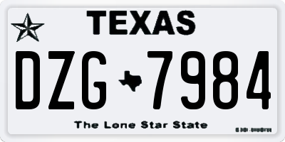 TX license plate DZG7984