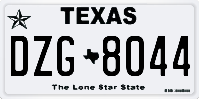TX license plate DZG8044