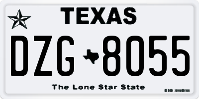 TX license plate DZG8055