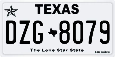 TX license plate DZG8079