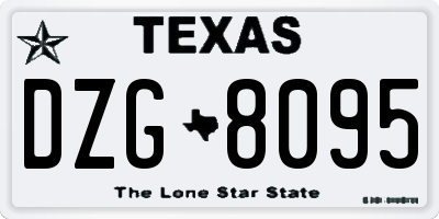 TX license plate DZG8095