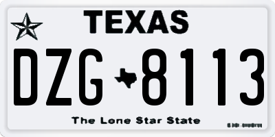 TX license plate DZG8113