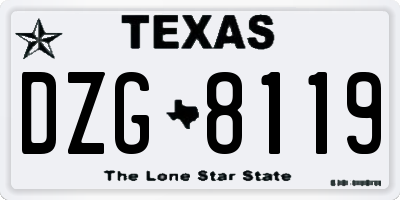 TX license plate DZG8119
