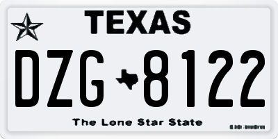TX license plate DZG8122