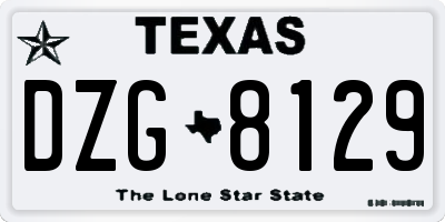 TX license plate DZG8129