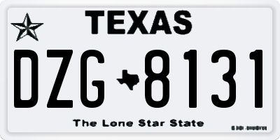 TX license plate DZG8131