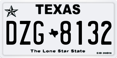 TX license plate DZG8132