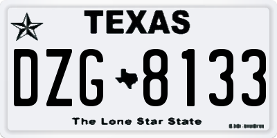 TX license plate DZG8133