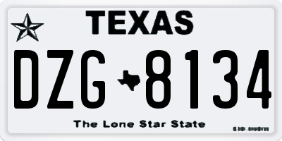 TX license plate DZG8134