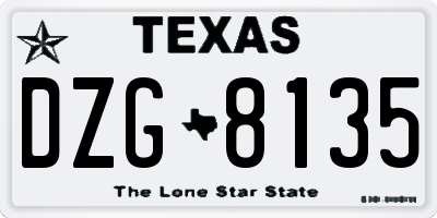 TX license plate DZG8135