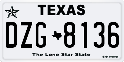 TX license plate DZG8136