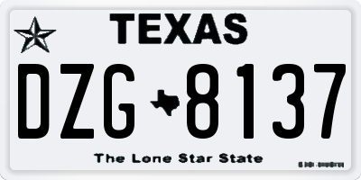 TX license plate DZG8137