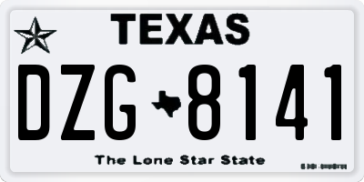 TX license plate DZG8141