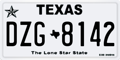 TX license plate DZG8142