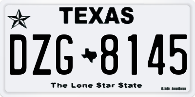 TX license plate DZG8145