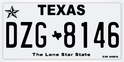 TX license plate DZG8146