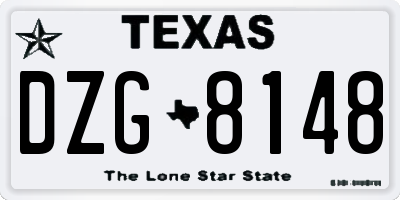 TX license plate DZG8148