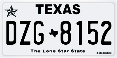 TX license plate DZG8152
