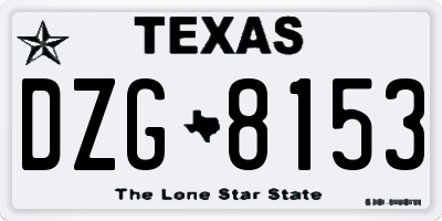 TX license plate DZG8153