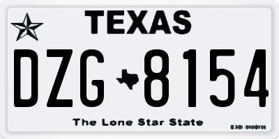 TX license plate DZG8154