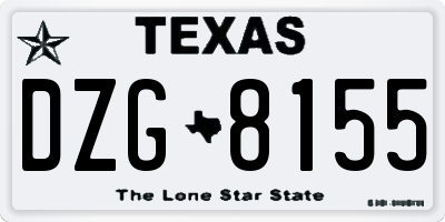 TX license plate DZG8155