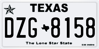 TX license plate DZG8158