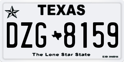TX license plate DZG8159