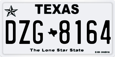 TX license plate DZG8164